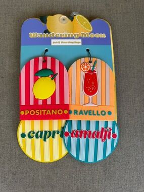 Wandering Moon, Colorful, Luggage Tags, Set of 4